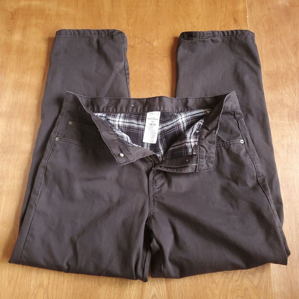 Mens Flannel Lined Jeans 38x32 (Fit 36x30) Denim Adventuridge Straight Leg